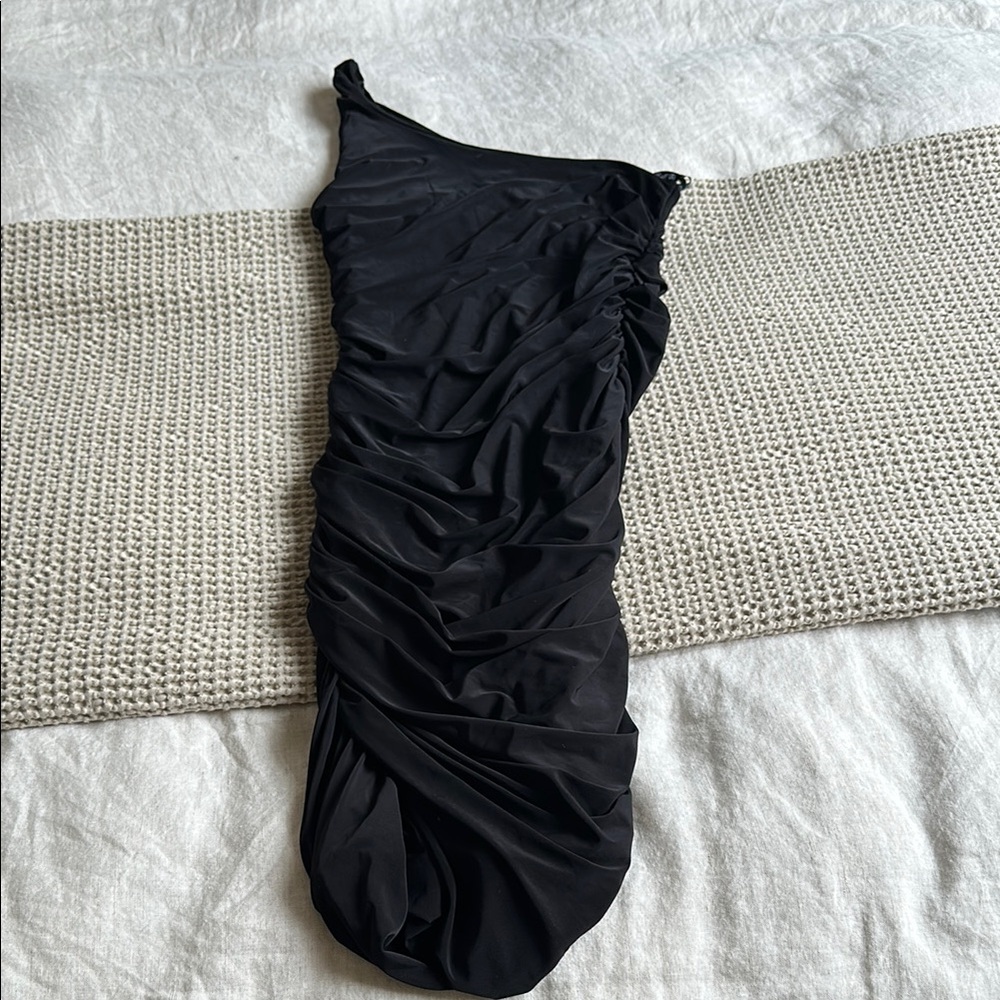 Rusched body con dress